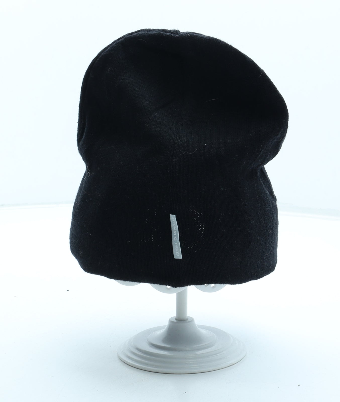 Polarn O. Pyret Mens Black Acrylic Beanie One Size - Eyes