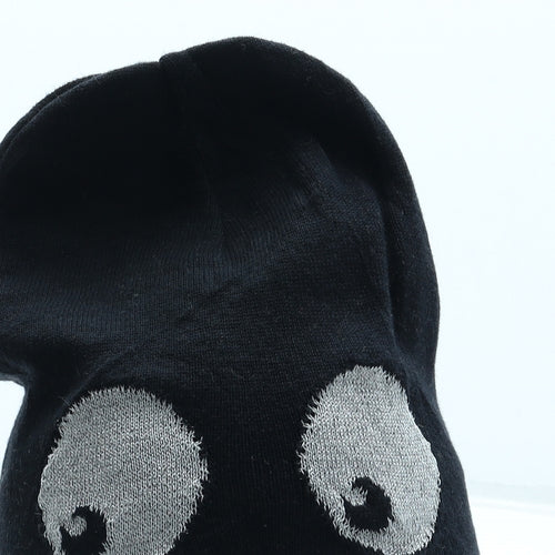 Polarn O. Pyret Mens Black Acrylic Beanie One Size - Eyes