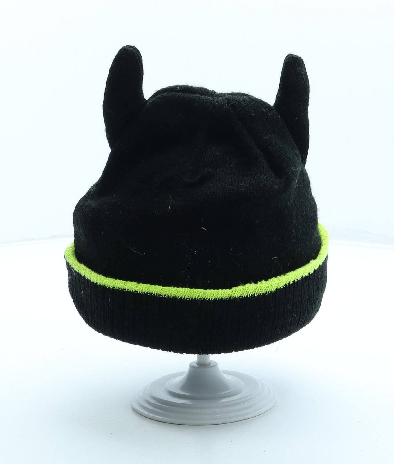 Batman Boys Black Acrylic Beanie One Size - Ears