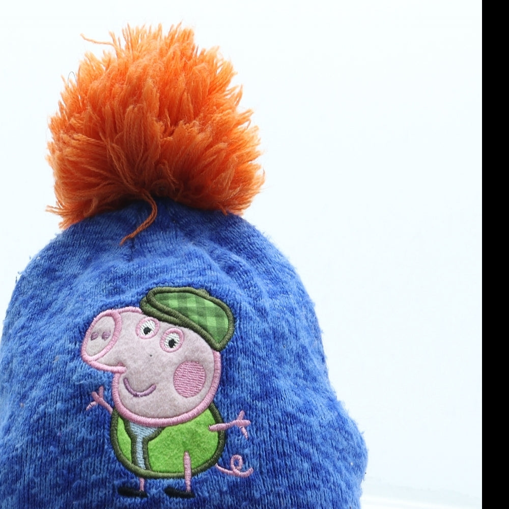 George Boys Blue Acrylic Bobble Hat One Size - Peppa Pig