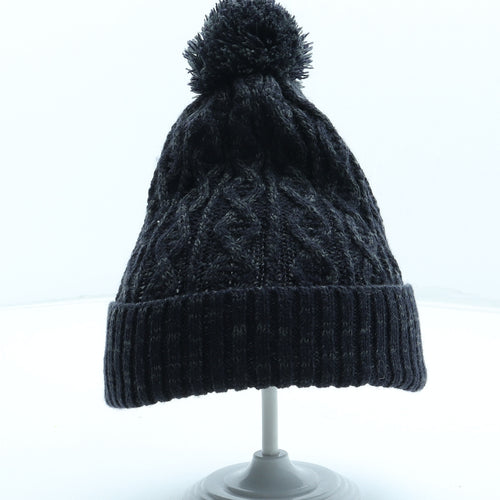 F&F Boys Blue Acrylic Bobble Hat One Size