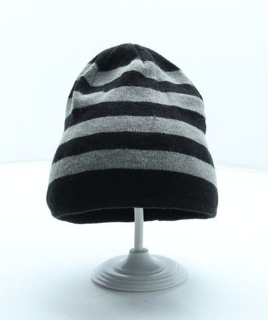 George Boys Grey Striped Acrylic Beanie One Size