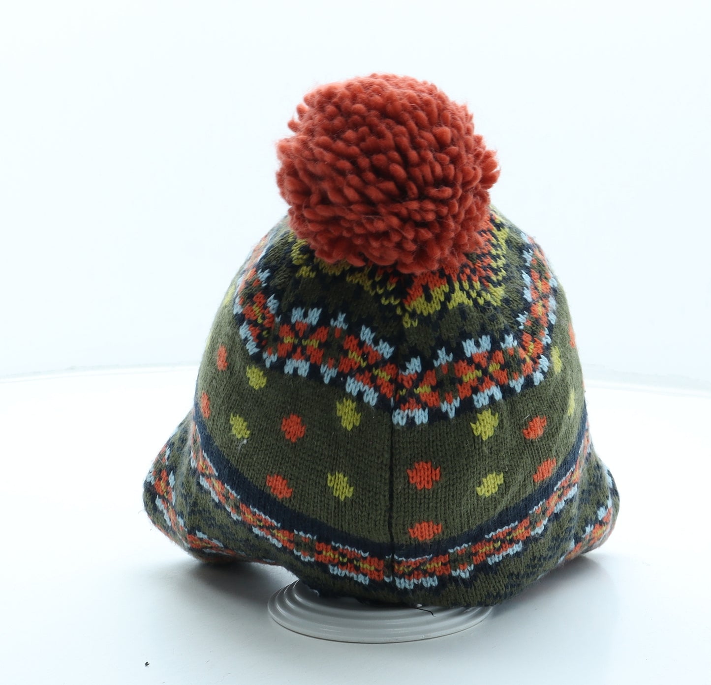 White Stuff Boys Multicoloured Geometric Acrylic Bobble Hat One Size