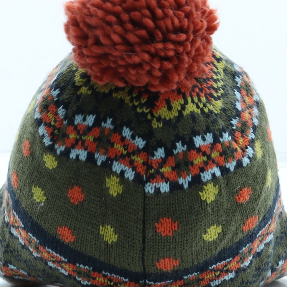 White Stuff Boys Multicoloured Geometric Acrylic Bobble Hat One Size