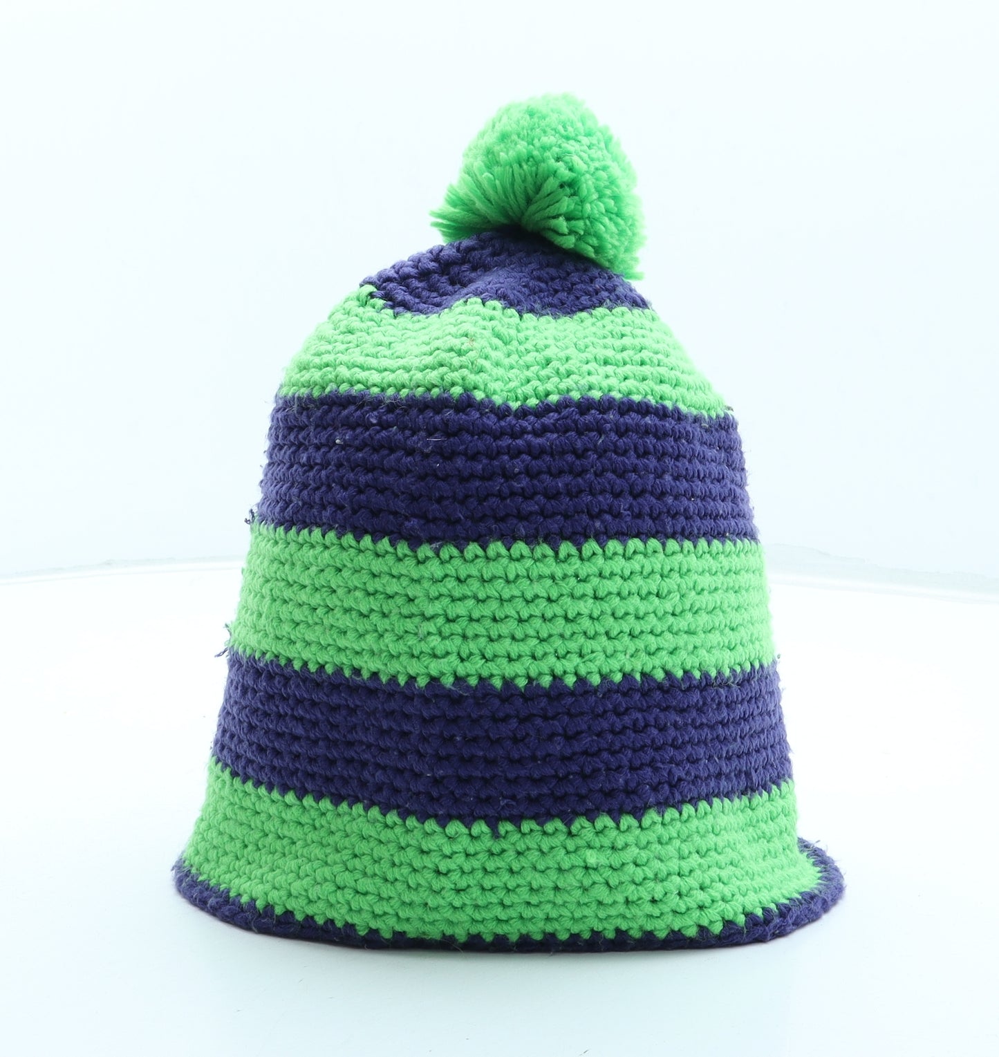 Zaini Hats Womens Multicoloured Striped Acrylic Bobble Hat Size L