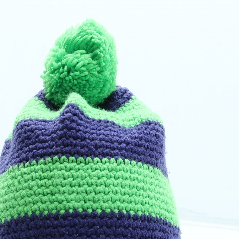 Zaini Hats Womens Multicoloured Striped Acrylic Bobble Hat Size L