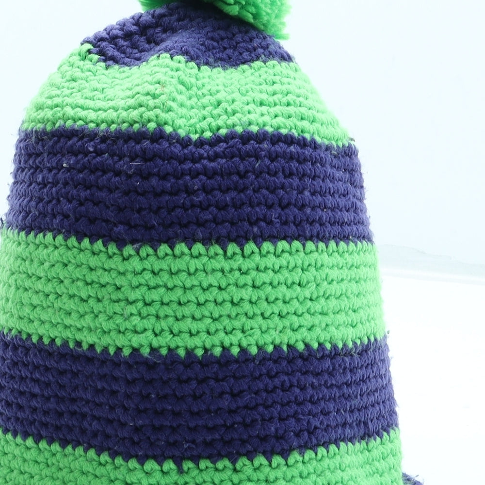 Zaini Hats Womens Multicoloured Striped Acrylic Bobble Hat Size L