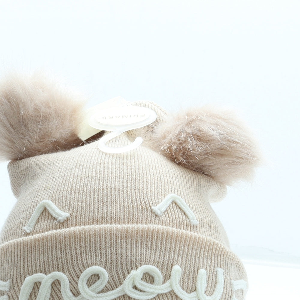 Primark Womens Pink Acrylic Bobble Hat One Size - Meow Cat