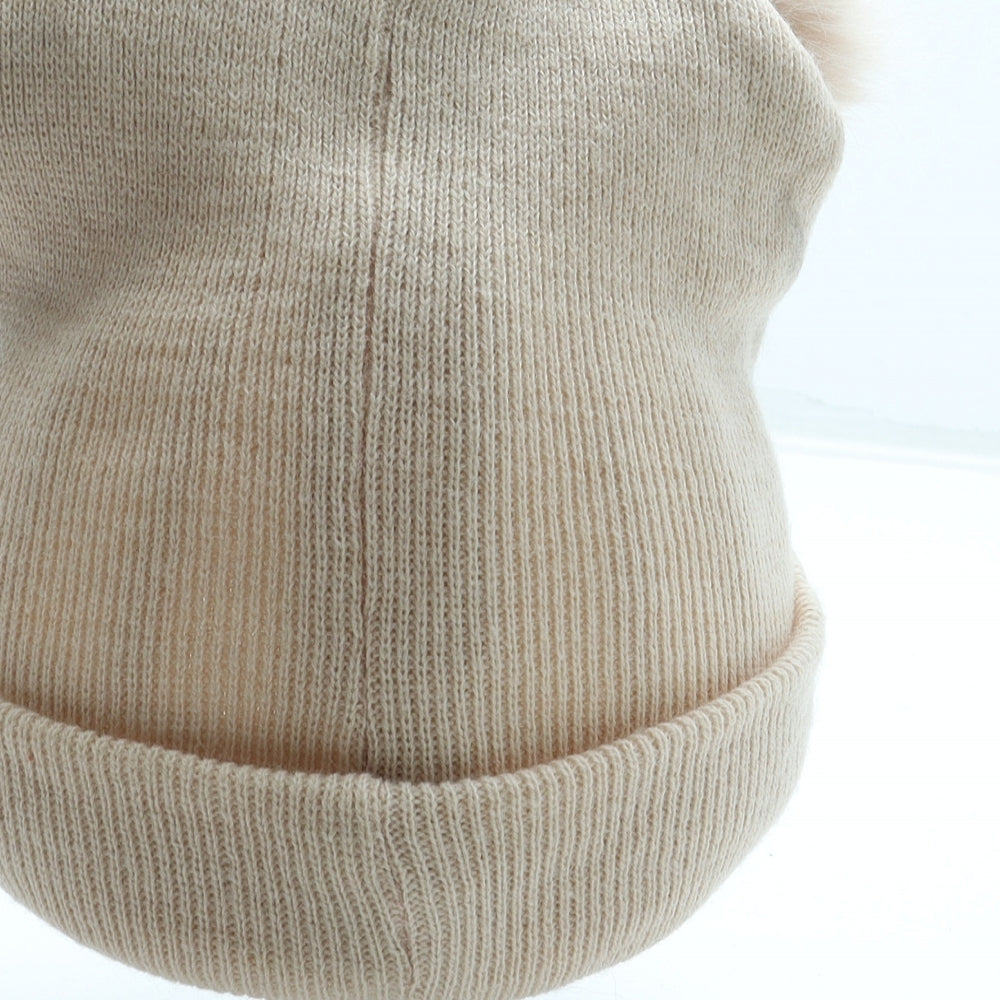 Primark Womens Pink Acrylic Bobble Hat One Size - Meow Cat