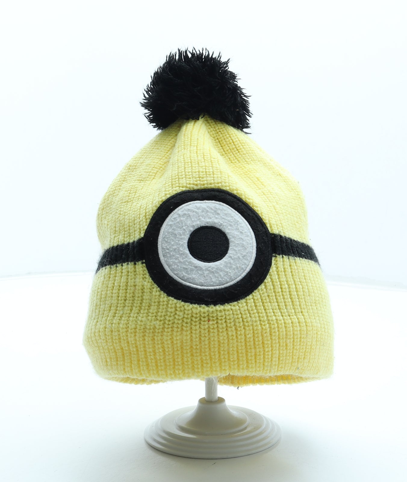 Despicable Me Boys Yellow Acrylic Bobble Hat One Size - Minion