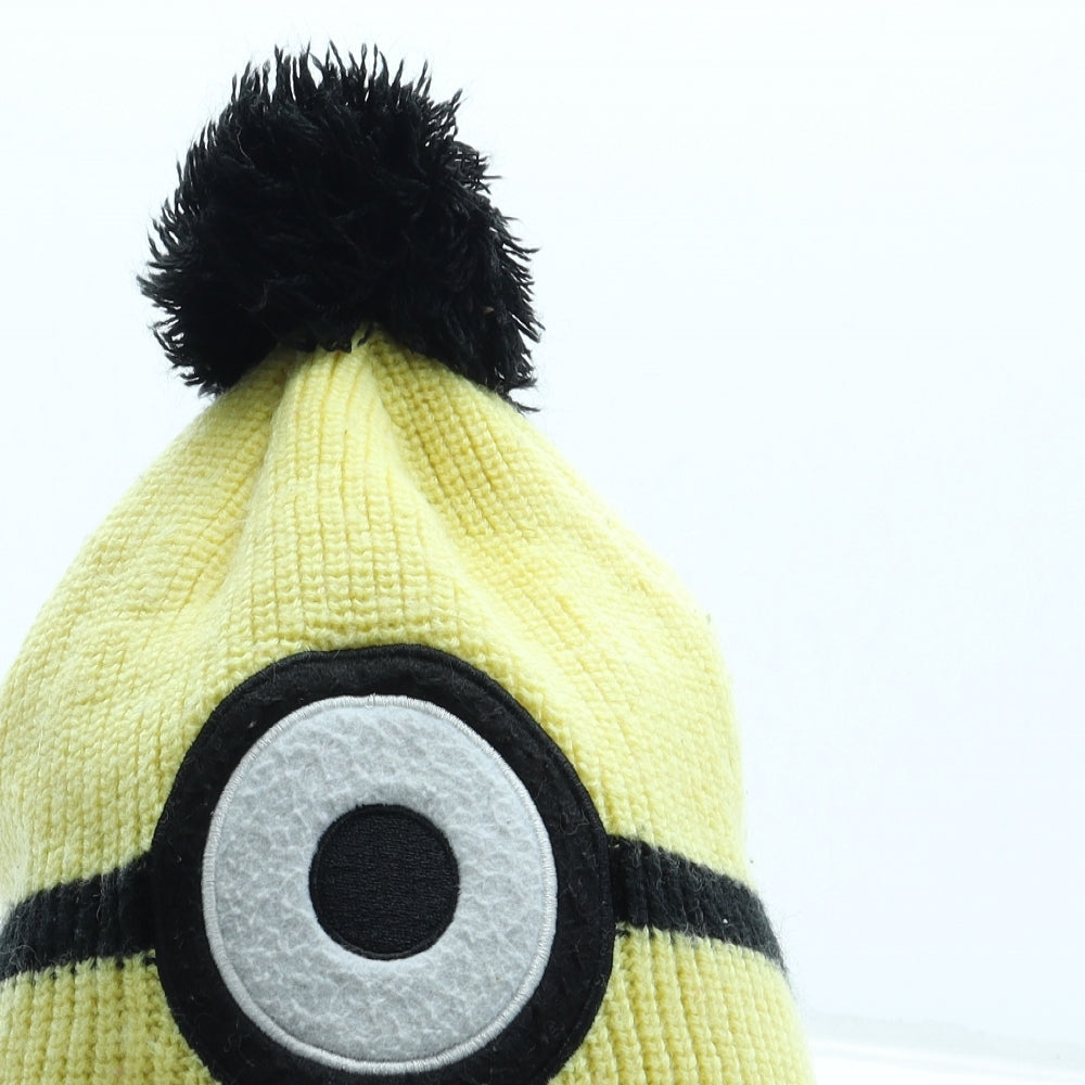 Despicable Me Boys Yellow Acrylic Bobble Hat One Size - Minion