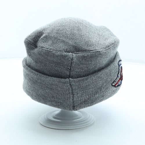 NEXT Mens Grey Acrylic Peaked Cap One Size - Embroidered Logo