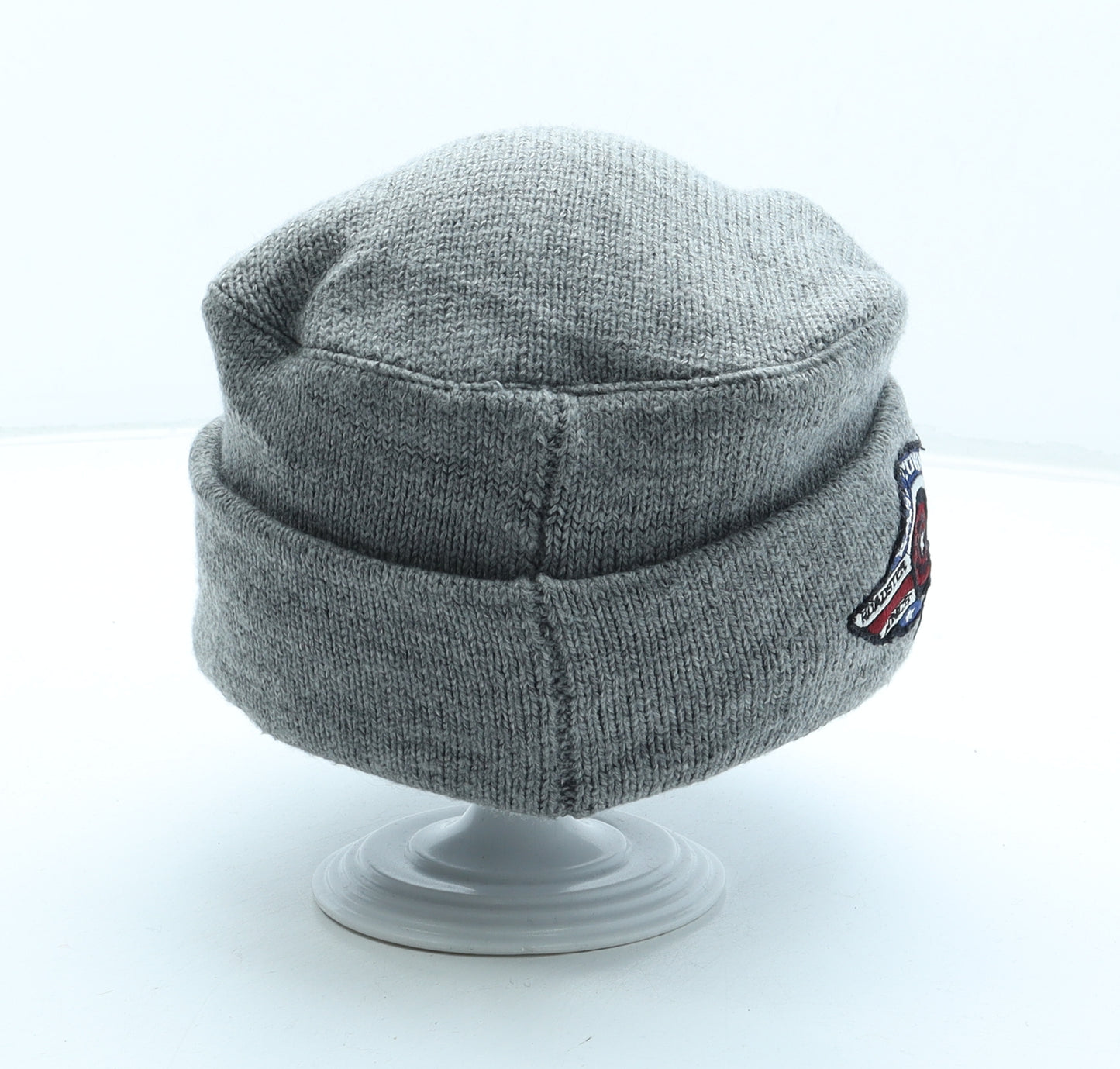 NEXT Mens Grey Acrylic Peaked Cap One Size - Embroidered Logo