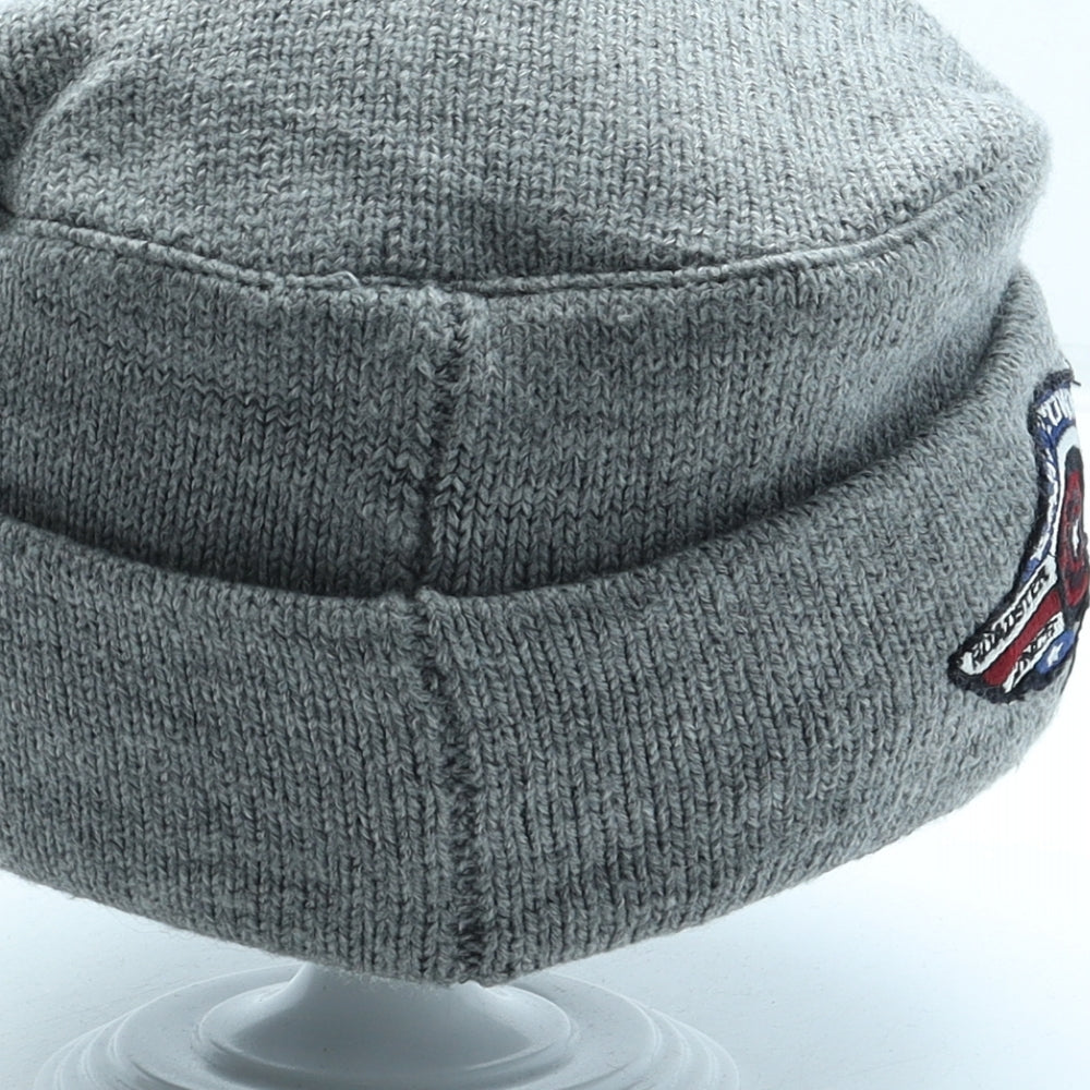 NEXT Mens Grey Acrylic Peaked Cap One Size - Embroidered Logo