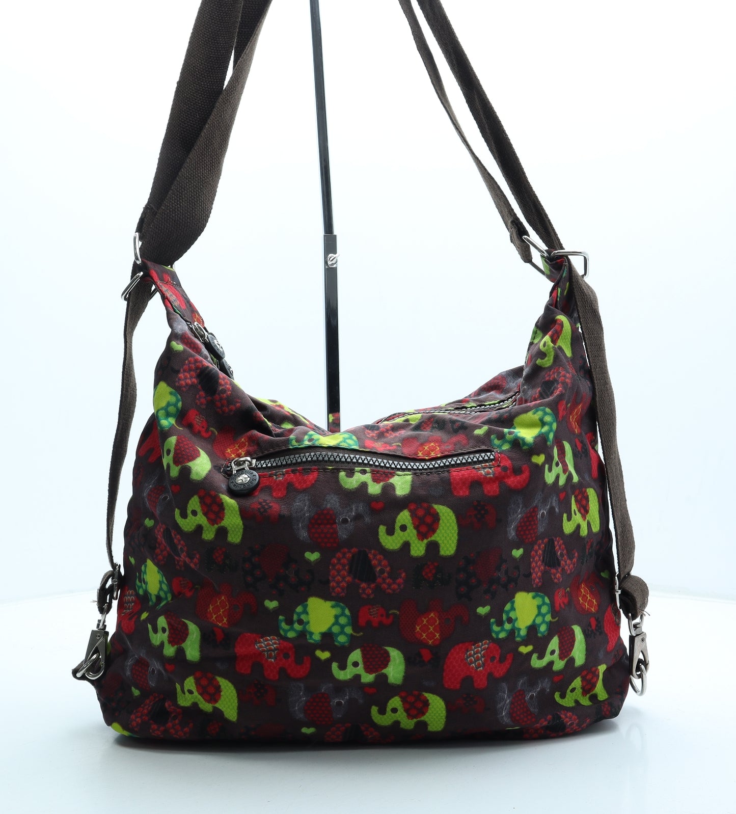 Sangrila Womens Macaroon Geometric Polyester Crossbody Size Large - Elephant