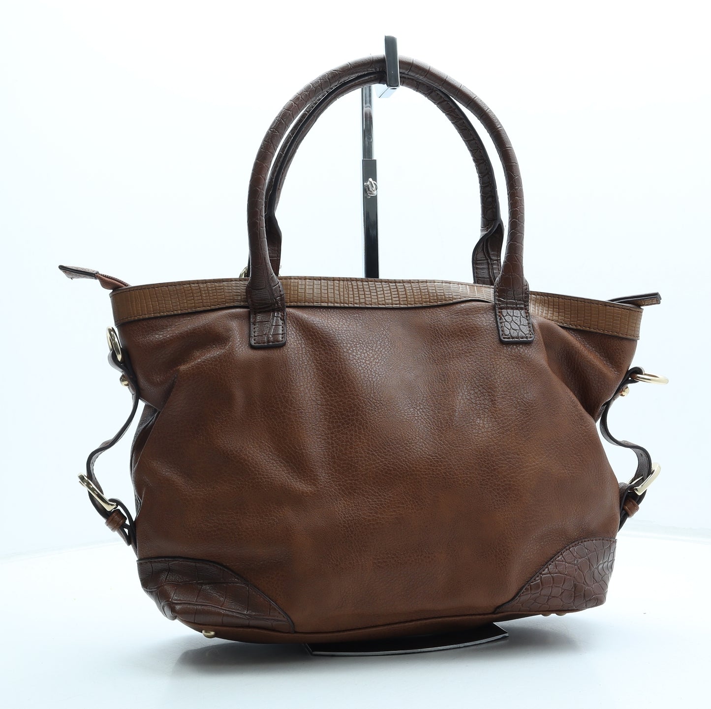 Marks and Spencer Womens Brown Polyurethane Hobo Bag Size Medium