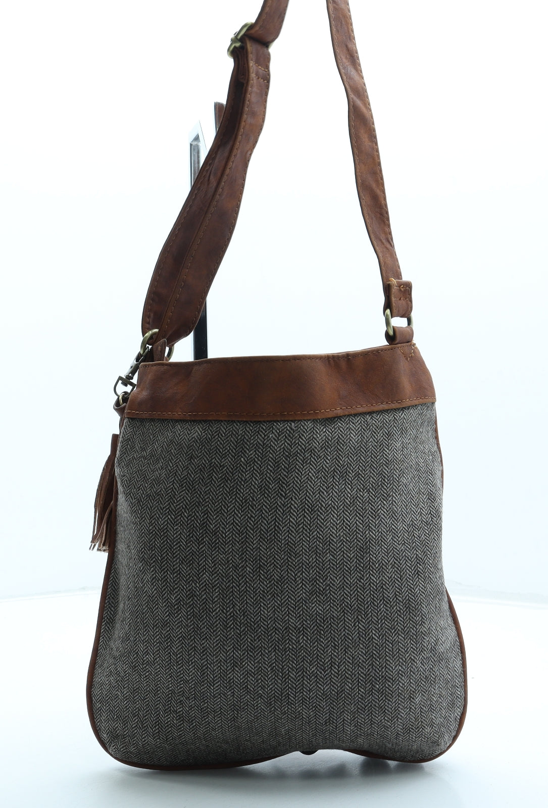 Authentic Womens Grey Floral Polyester Crossbody Size Small - Flowers