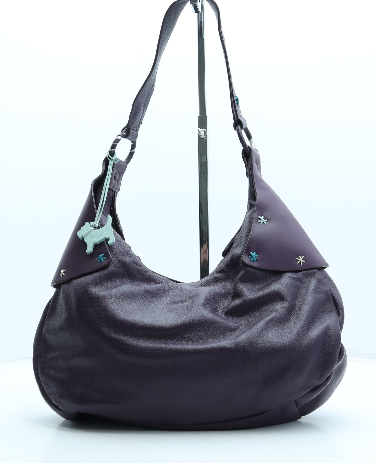 Radley Womens Purple Leather Shoulder Bag Size Medium