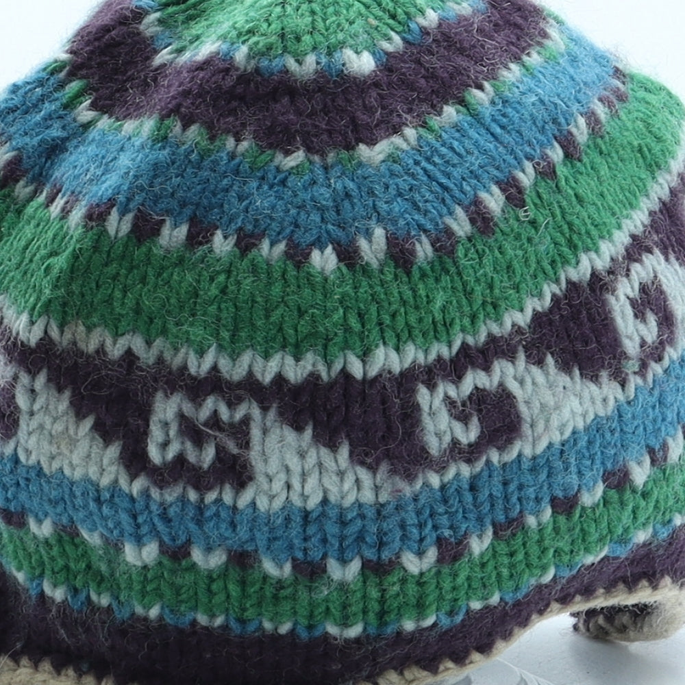 Made in Nepal Boys Multicoloured Geometric Wool Bonnet One Size