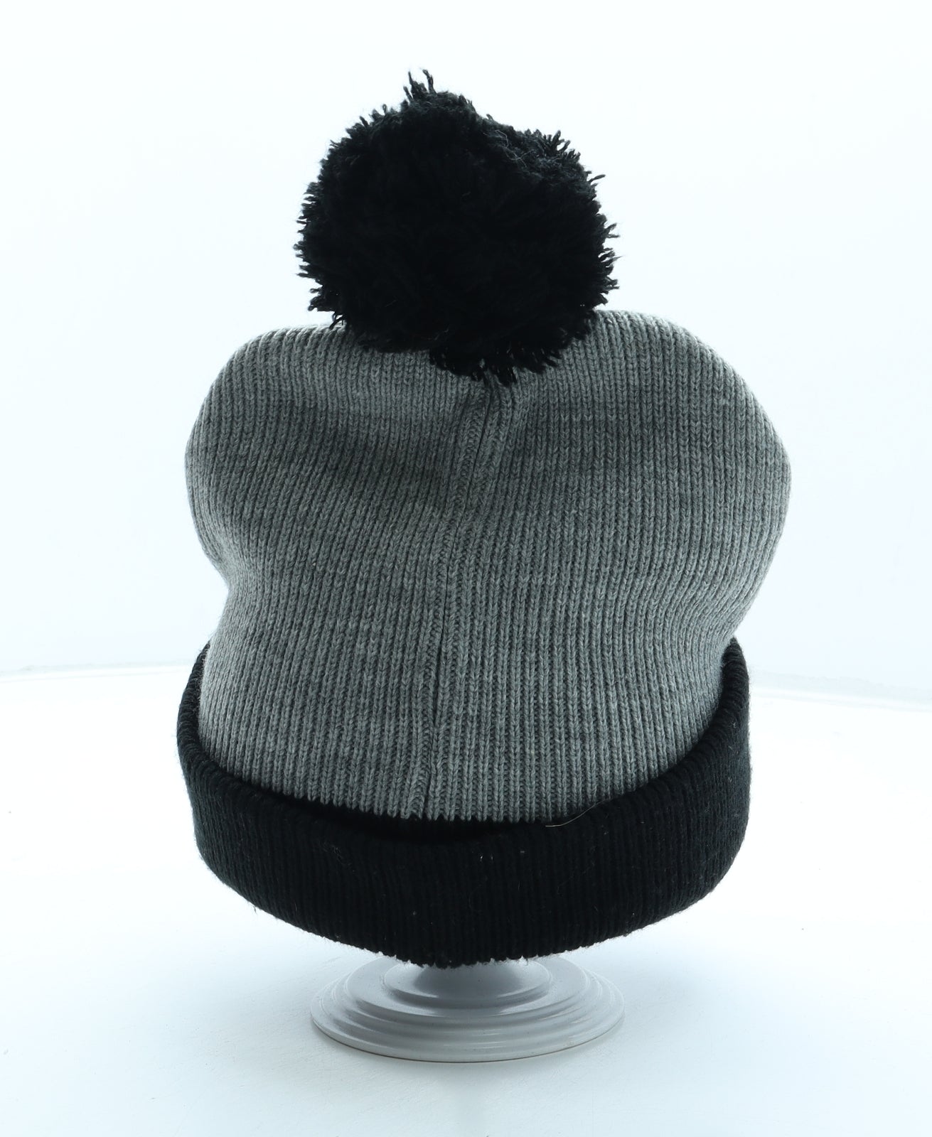 Primark Mens Black Acrylic Beanie Size M - Marvel Pom Pom