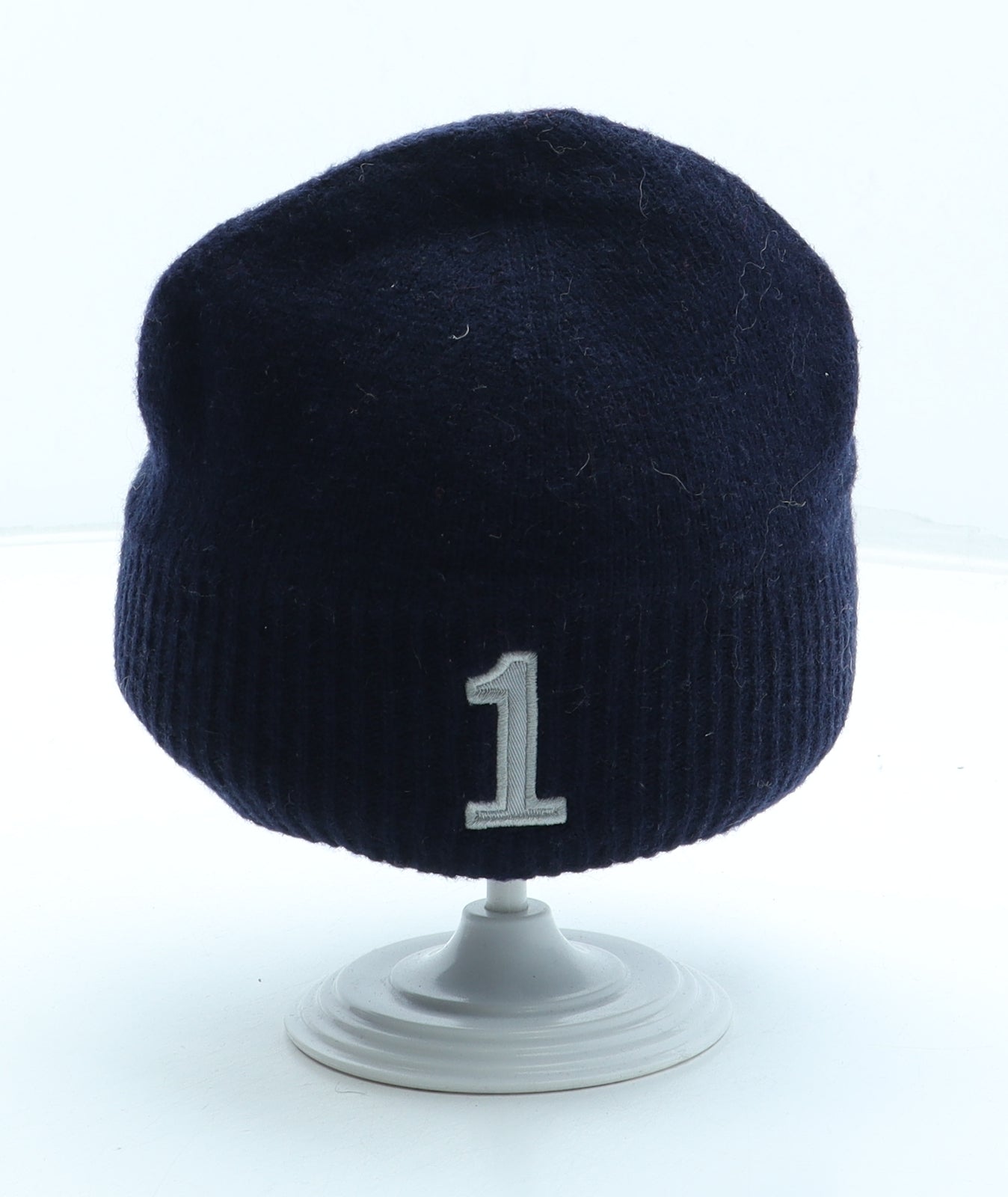 Hackett London Mens Blue Acrylic Beanie One Size - Logo 1