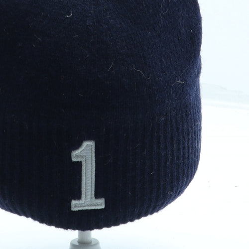 Hackett London Mens Blue Acrylic Beanie One Size - Logo 1