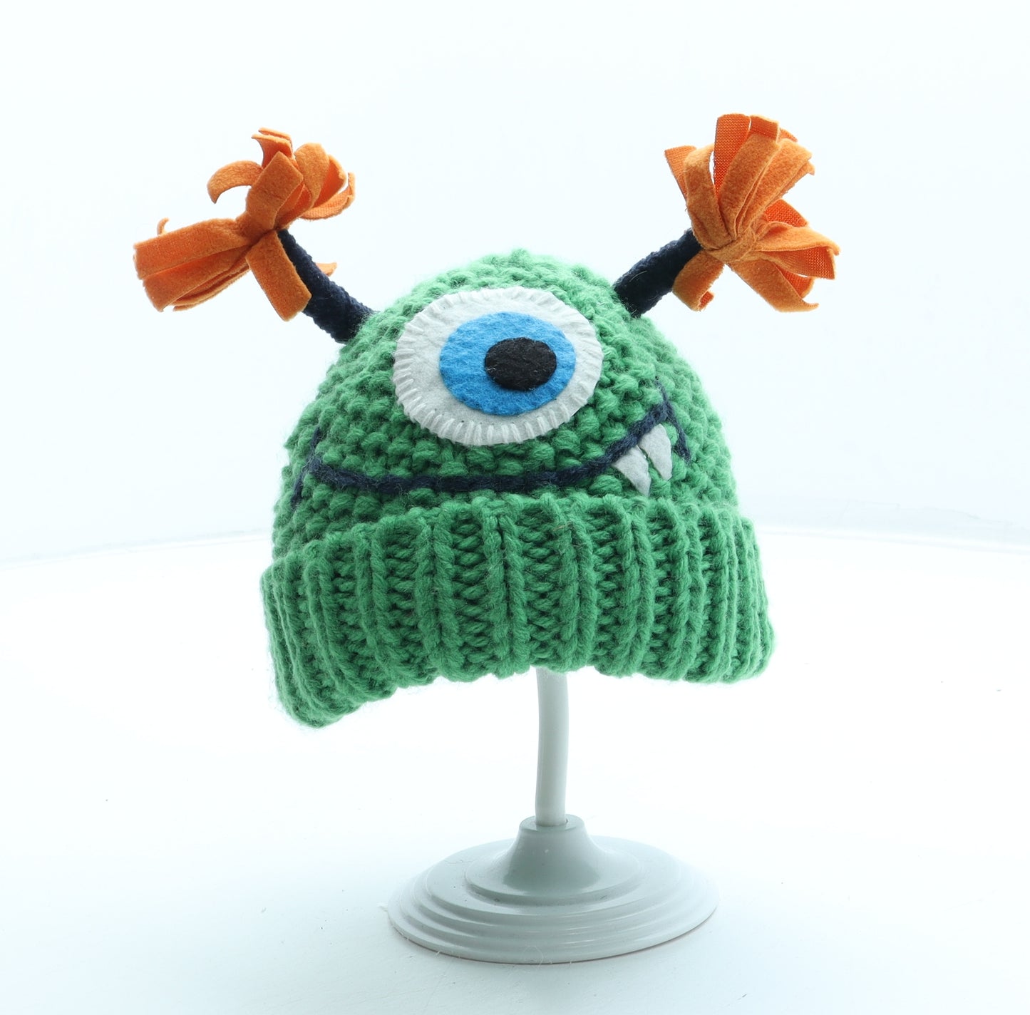 NEXT Boys Green Acrylic Beanie Size S - Monster Alien