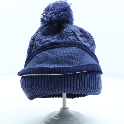 Preworn Boys Blue Acrylic Bobble Hat One Size