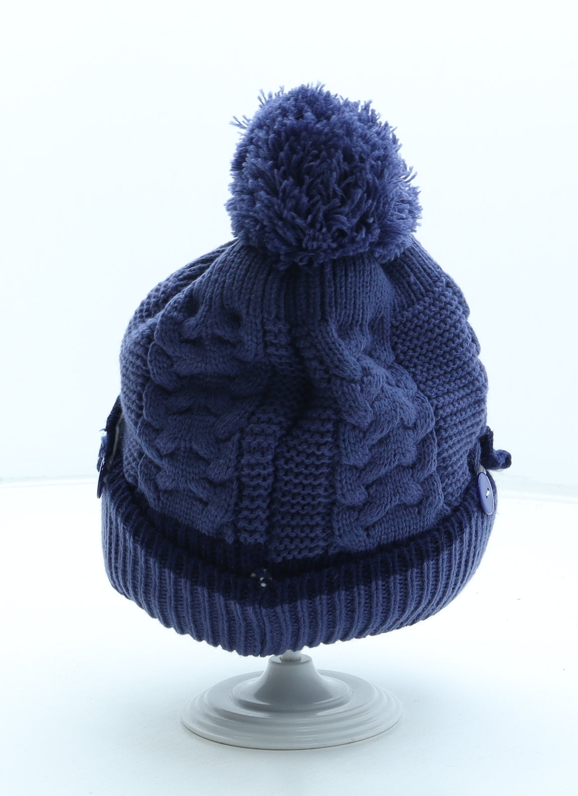 Preworn Boys Blue Acrylic Bobble Hat One Size