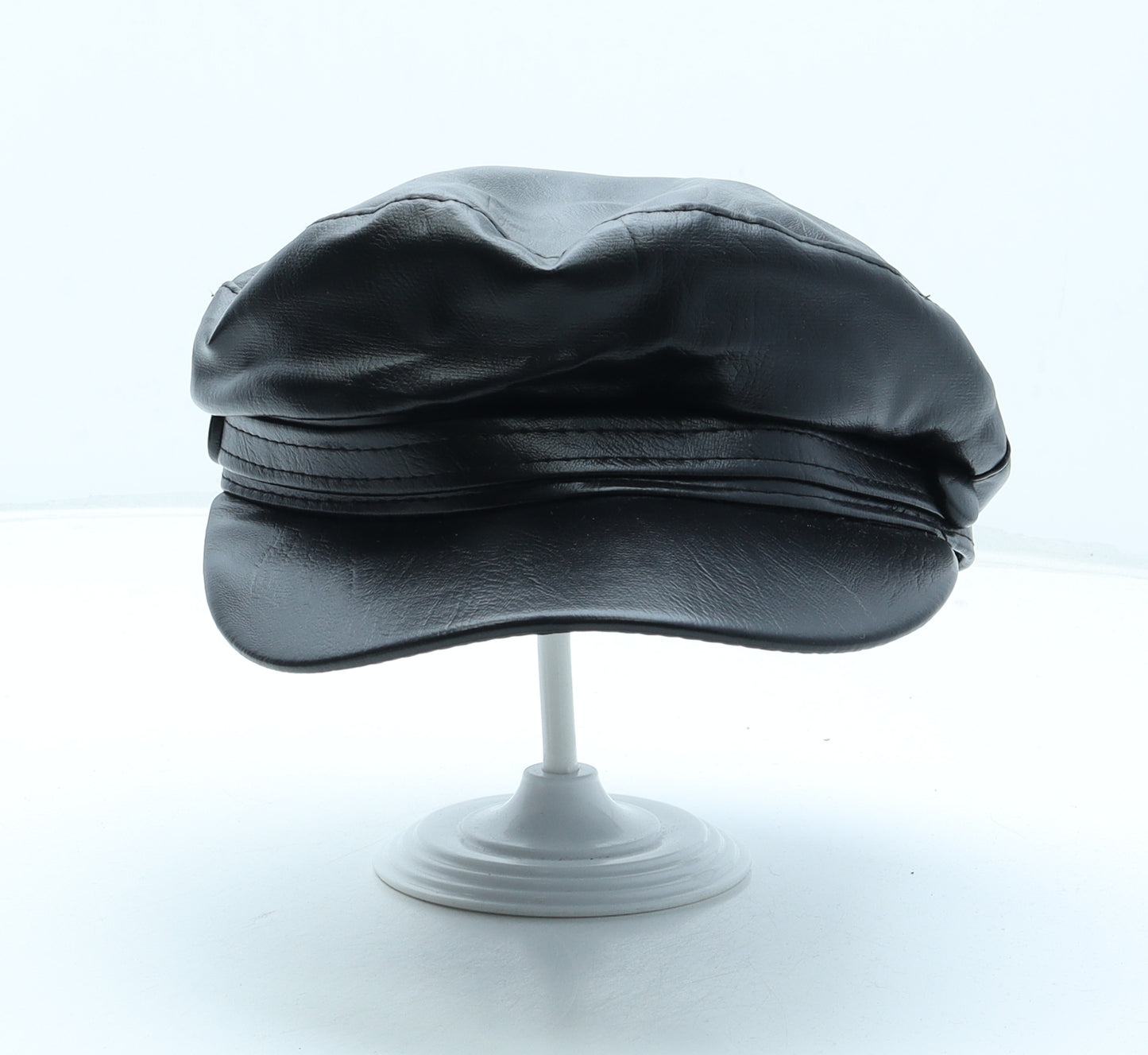 Preworn Womens Black Polyurethane Peaked Cap One Size
