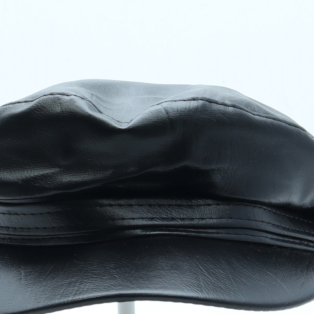 Preworn Womens Black Polyurethane Peaked Cap One Size