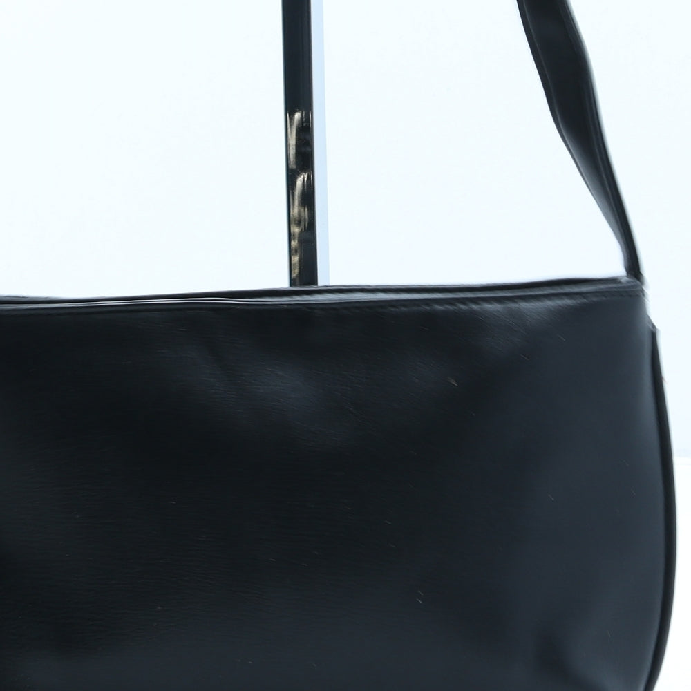 Preworn Womens Black Floral Polyurethane Crossbody Size Small