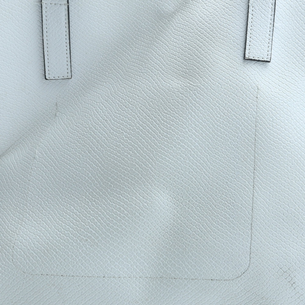 Primark Womens White Animal Print Polyurethane Tote Size Large - Snake Print