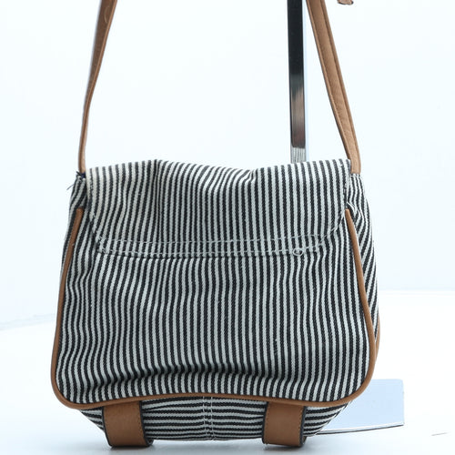 NEXT Womens White Striped Cotton Crossbody Size Small