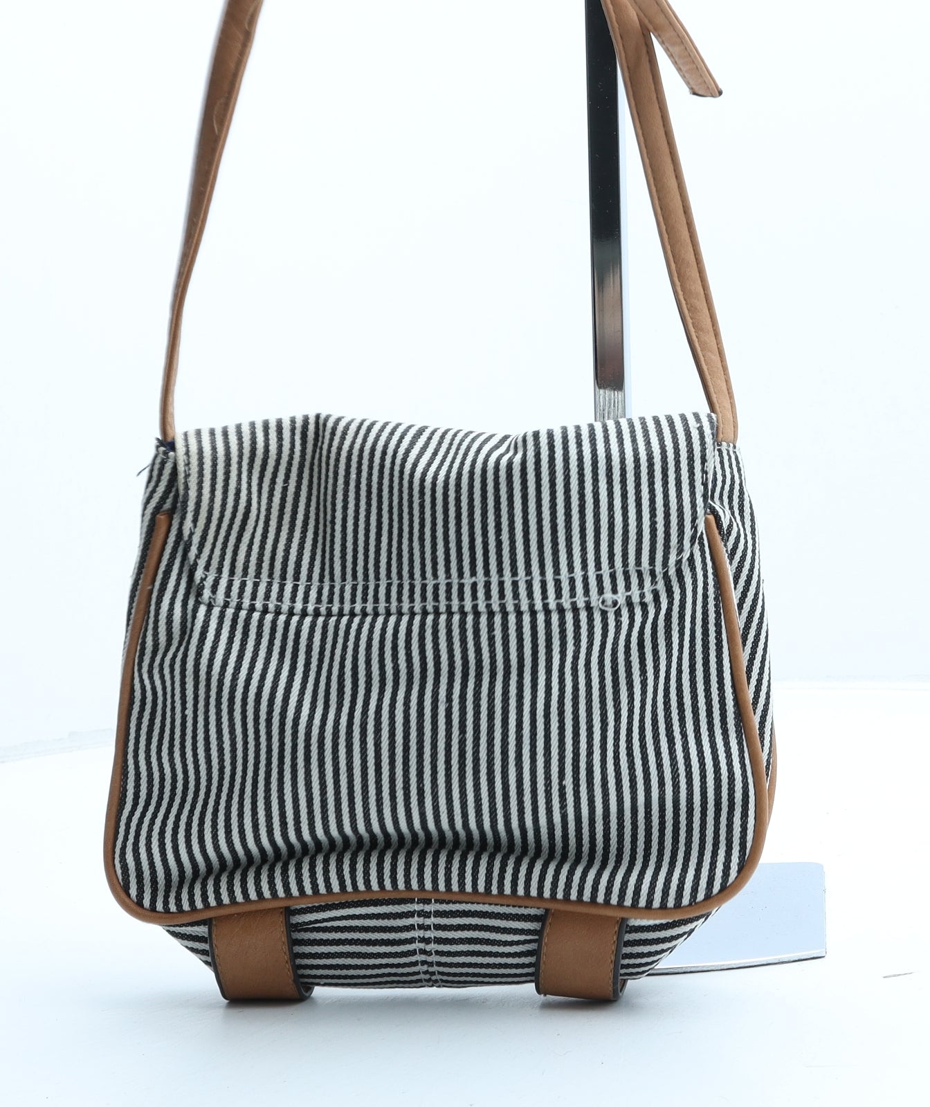 NEXT Womens White Striped Cotton Crossbody Size Small