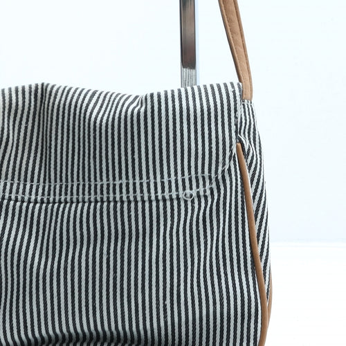 NEXT Womens White Striped Cotton Crossbody Size Small