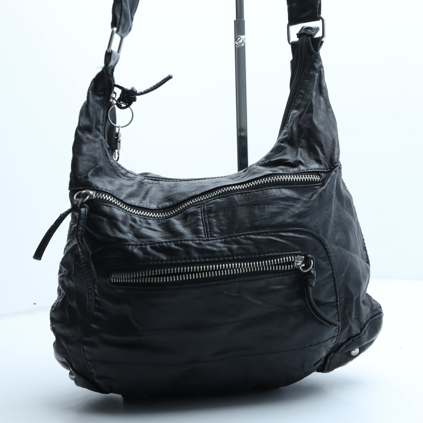 Matalan Womens Black Polyurethane Crossbody Size Medium