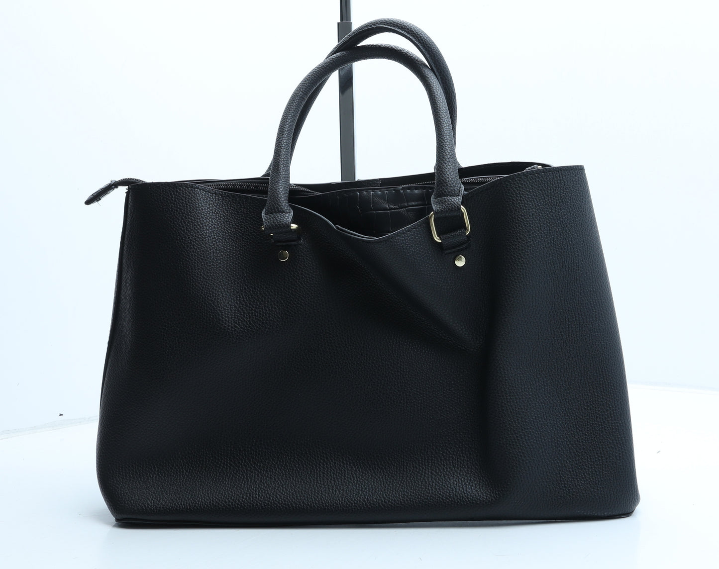 Primark Womens Black PVC Top Handle Bag Size Medium