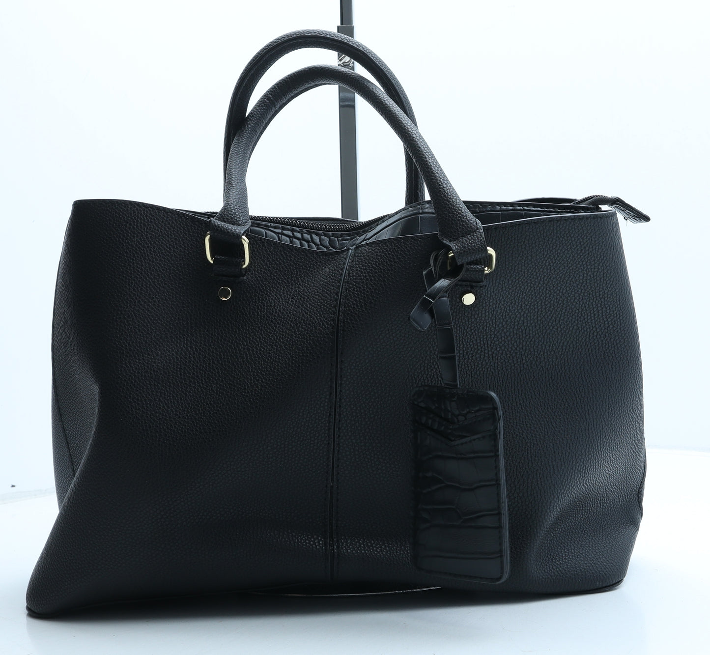 Primark Womens Black PVC Top Handle Bag Size Medium