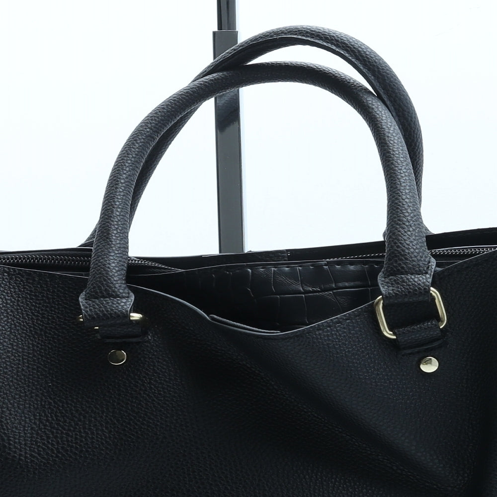 Primark Womens Black PVC Top Handle Bag Size Medium