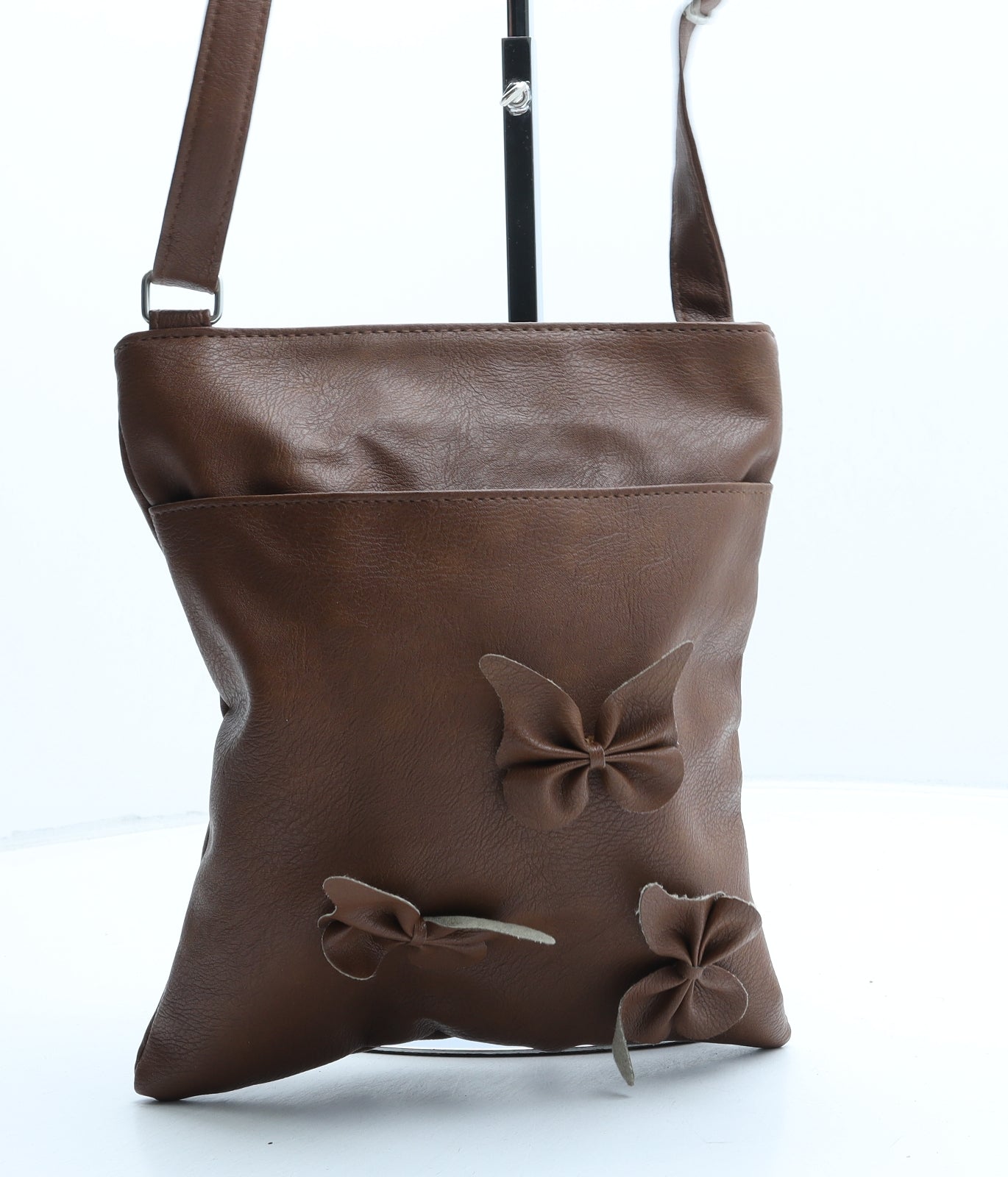 Natalie Anderson Womens Brown Polyurethane Crossbody Size Small