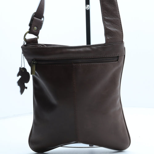 Preworn Womens Brown Polyurethane Crossbody Size Small
