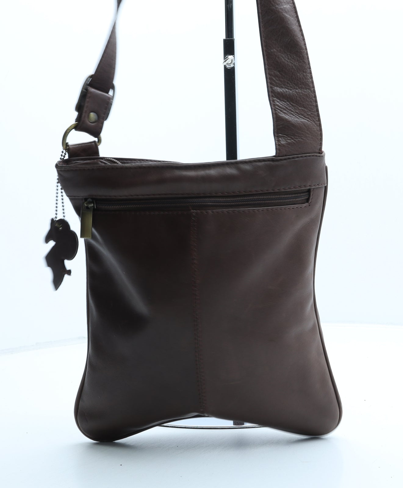 Preworn Womens Brown Polyurethane Crossbody Size Small