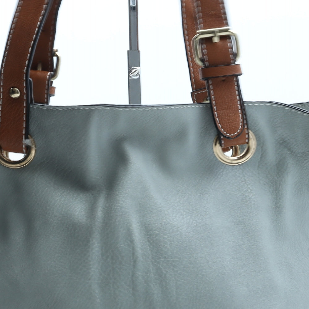 Preworn Womens Green Polyurethane Top Handle Bag Size Large