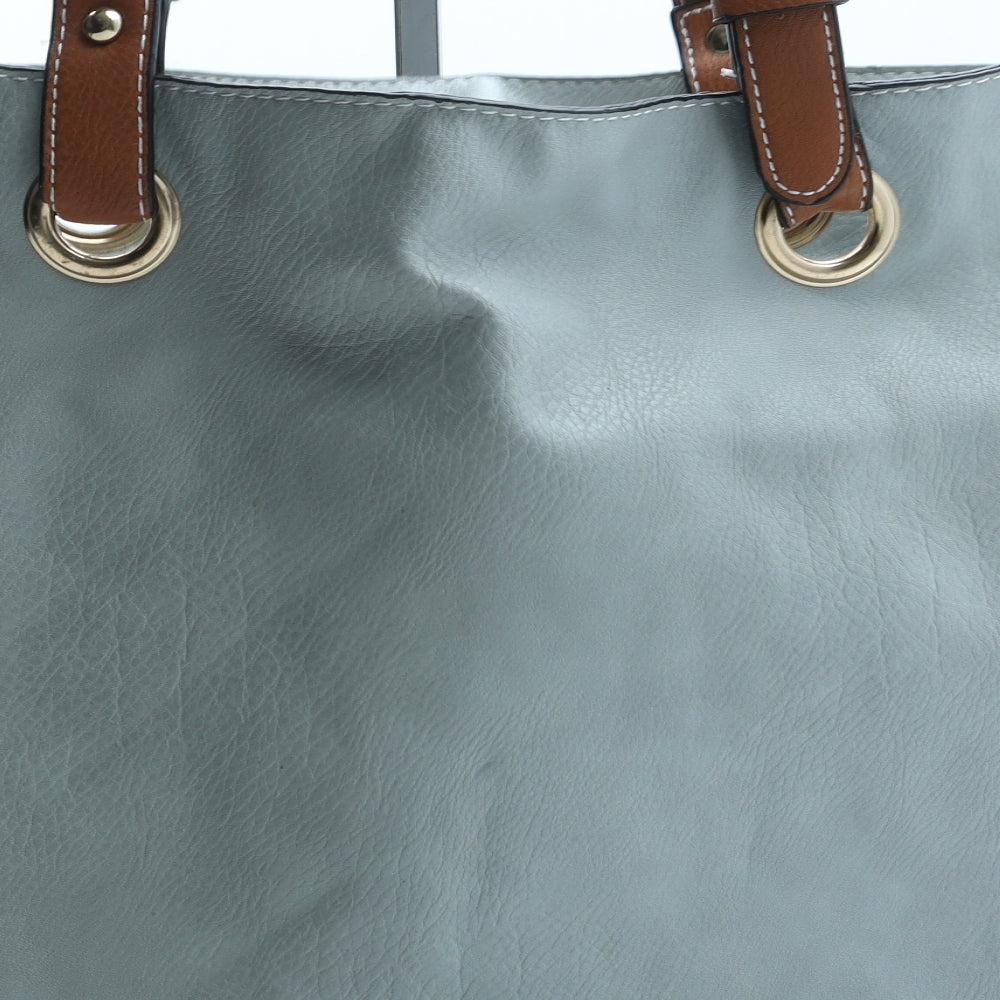 Preworn Womens Green Polyurethane Top Handle Bag Size Large