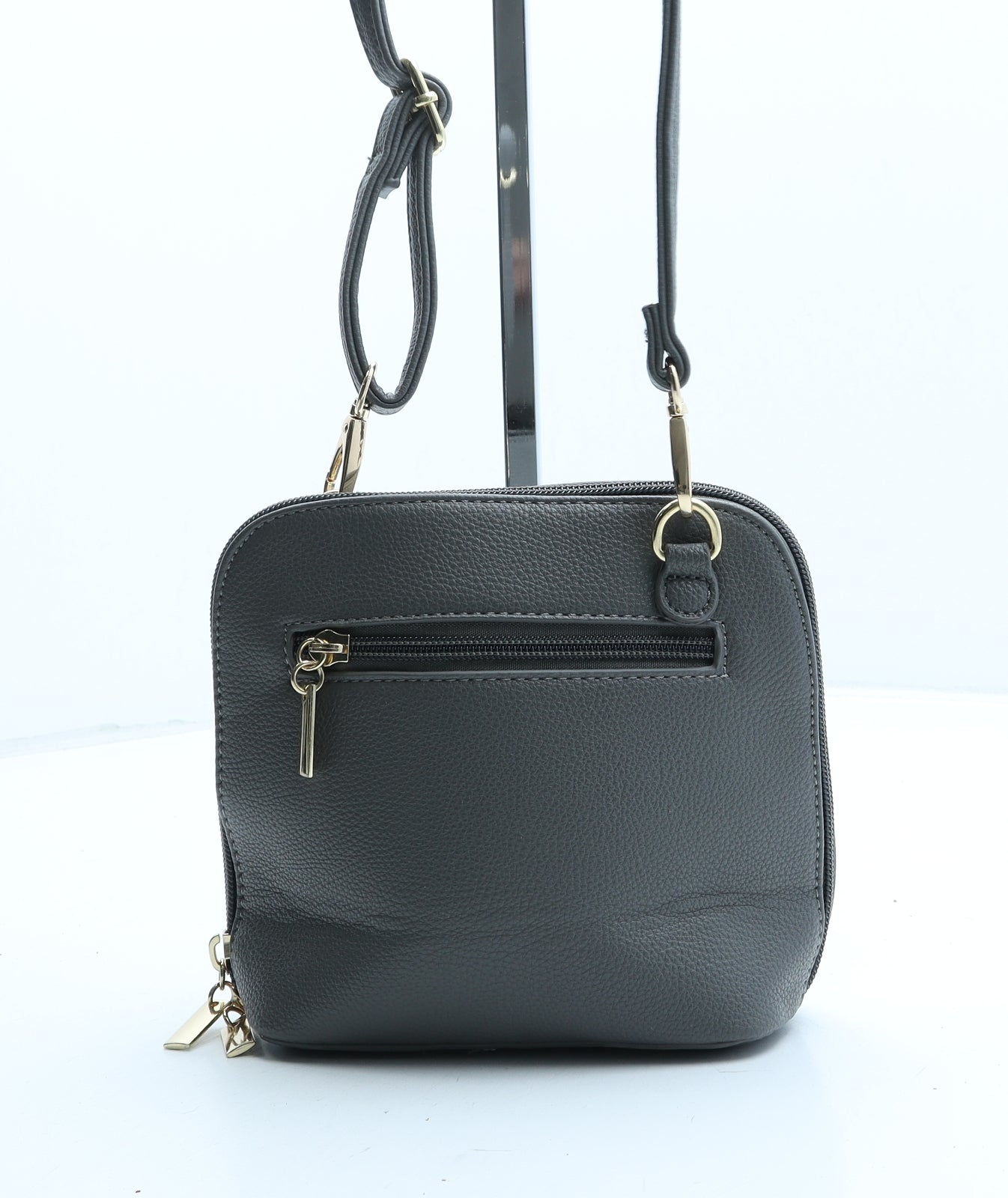 Preworn Womens Grey Polyurethane Crossbody Size Small