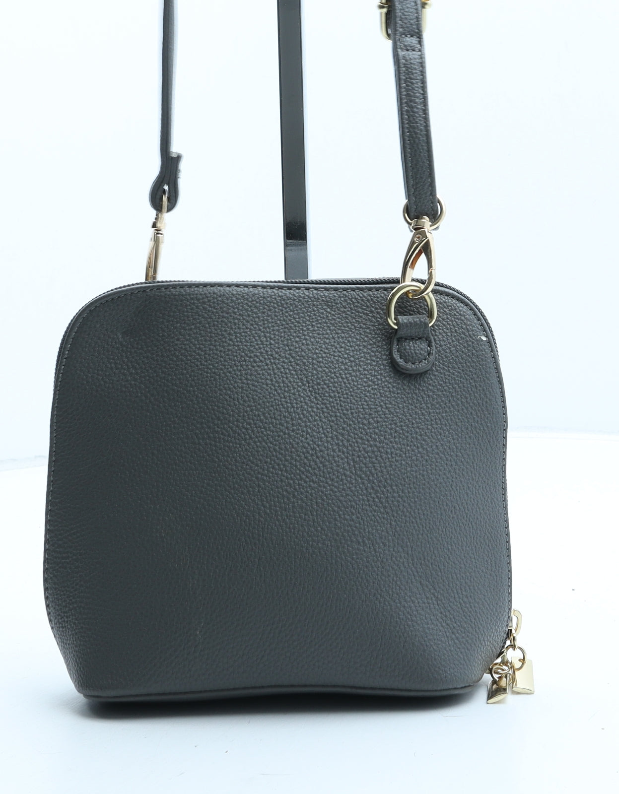 Preworn Womens Grey Polyurethane Crossbody Size Small