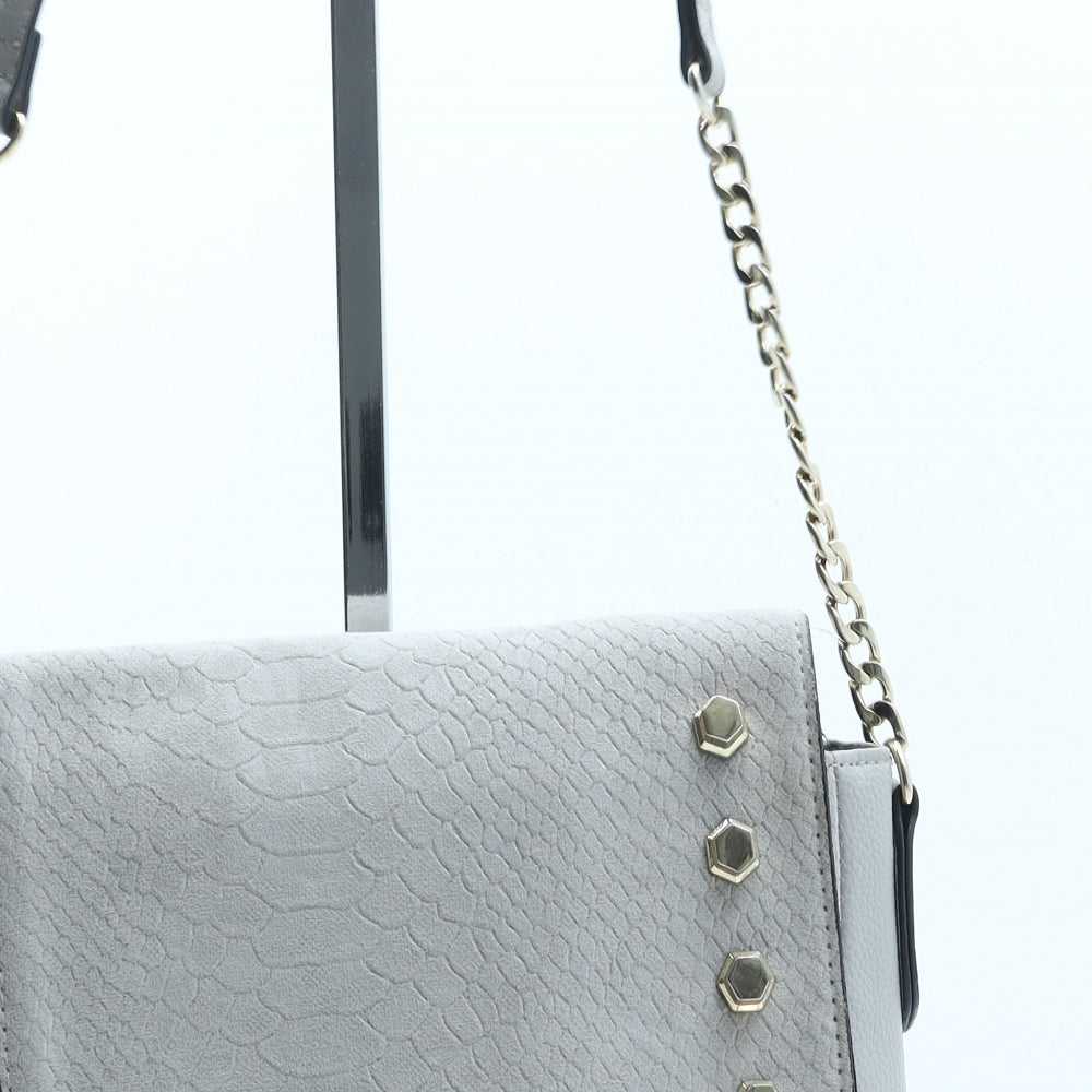 River Island Womens Grey Polyurethane Crossbody Size Small - Croc Texture