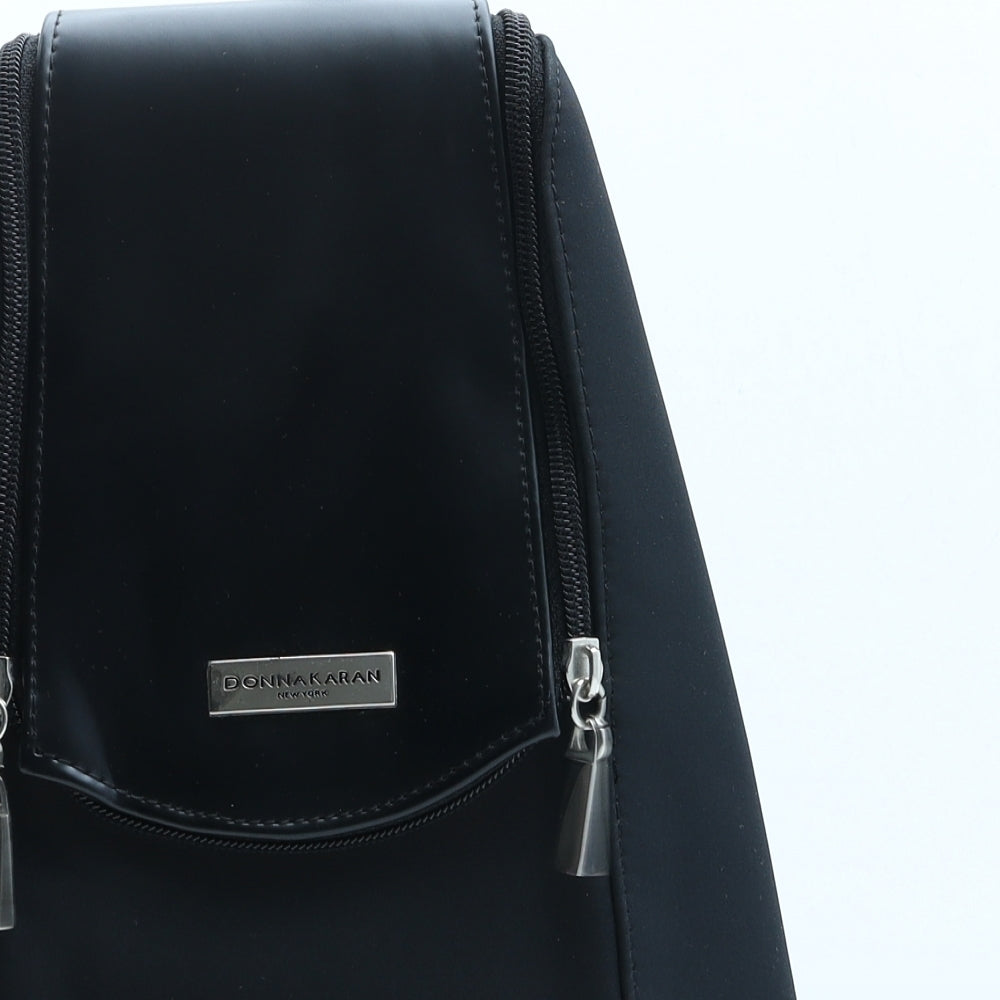DKNY Womens Black Polyurethane Shoulder Bag Size Small