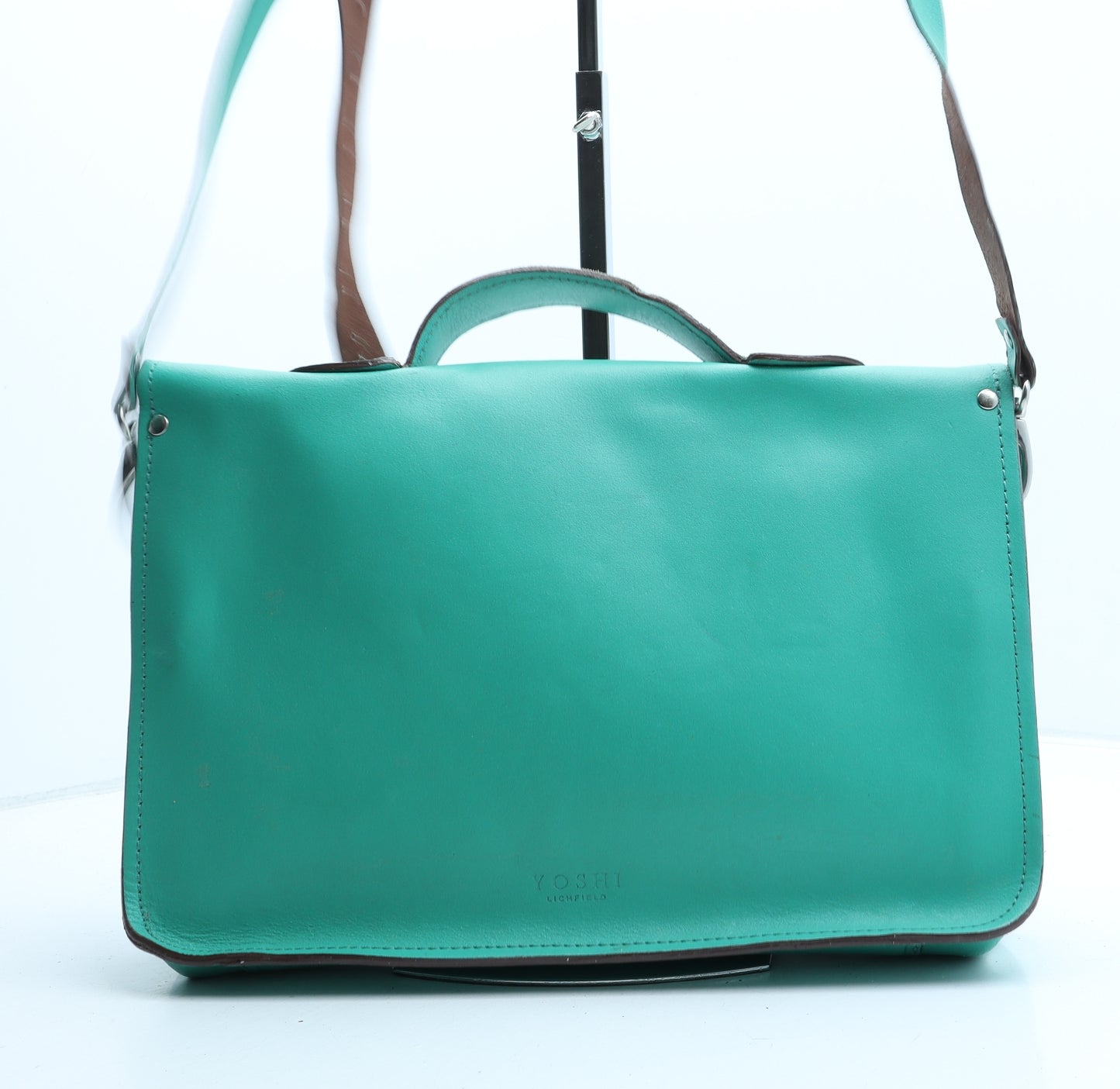 Yoshi Womens Green Polyurethane Satchel Size Medium